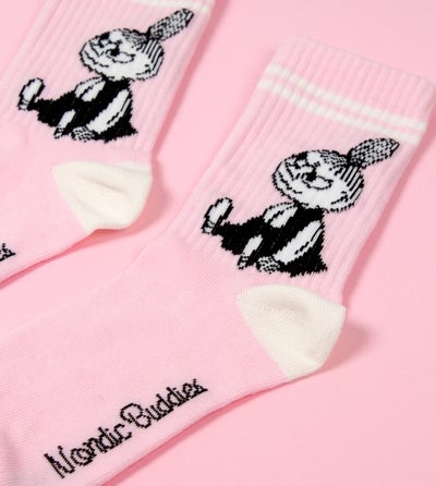 Nordicbuddies Little My Retro Damen-Tennissocken, babyrosa