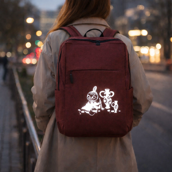 Mumin by KiOma reflektierender Mumin-Rucksack f&uuml;r einen Laptop und USB-Anschluss, rot, Kleine My