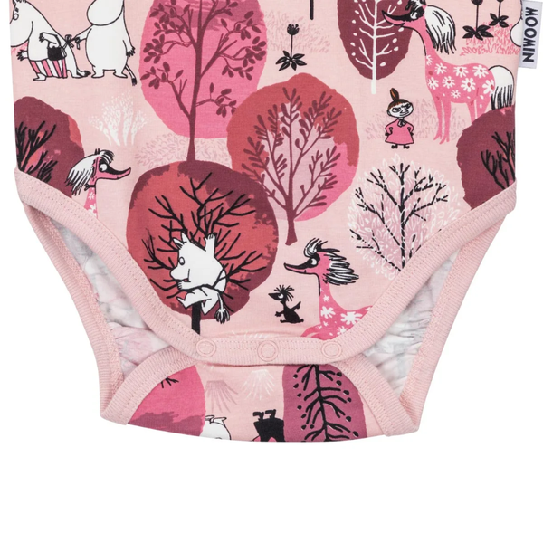 Moomin Gefl&uuml;ster Baby Body, Rosa