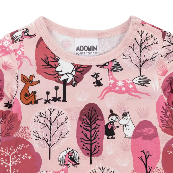 Moomin Gefl&uuml;ster Baby Body, Rosa