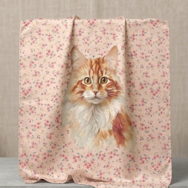 Schal mit gro&szlig;em Katzenprint