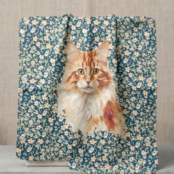 Schal mit gro&szlig;em Katzenprint