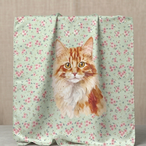 Schal mit gro&szlig;em Katzenprint