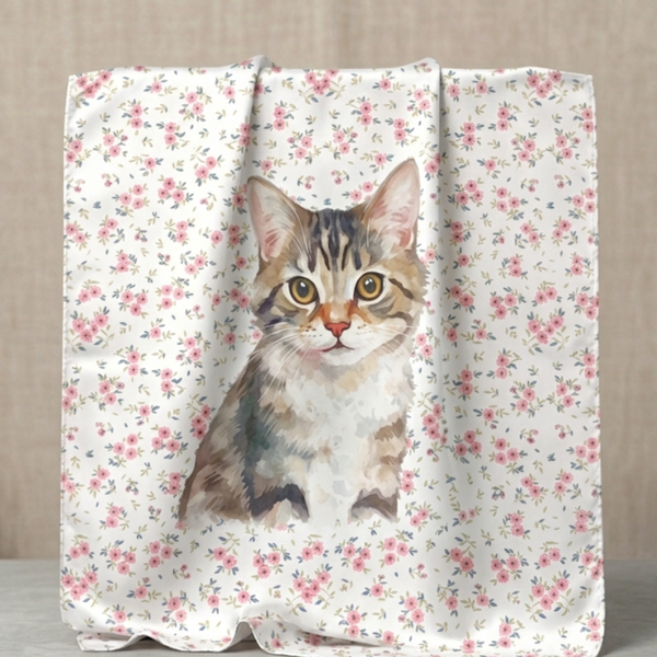 Schal mit gro&szlig;em Katzenprint