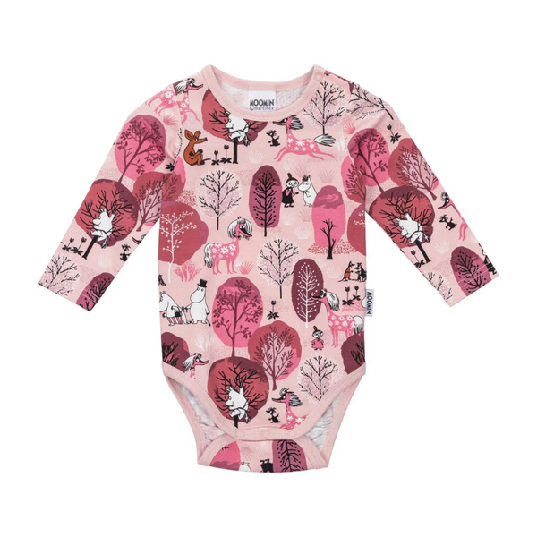 Moomin Gefl&uuml;ster Baby Body, Rosa