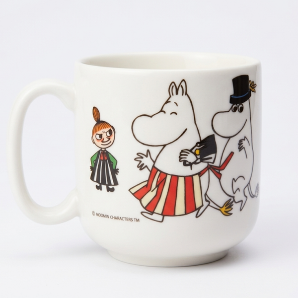 NEU, OHNE ETIKETT Mumin Kindergeschirr-Set, Gl&uuml;ckliche Familie (Becher 0,2 l und Teller 18 cm)