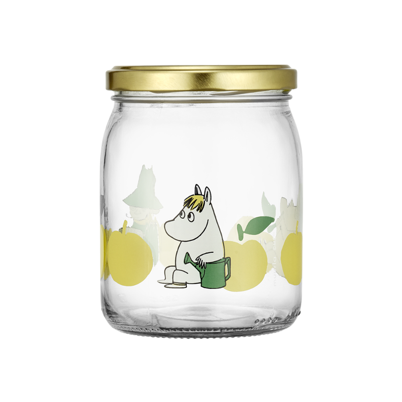 Muurla Mumin Glasdose Fr&ouml;hliche &Auml;pfel, 0,5 L