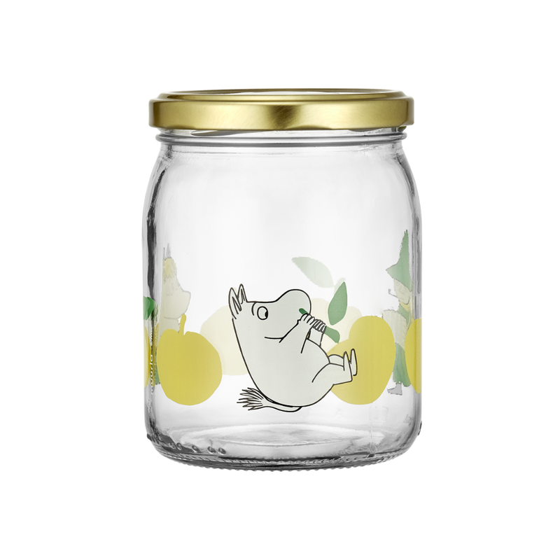 Muurla Mumin Glasdose Fr&ouml;hliche &Auml;pfel, 0,5 L