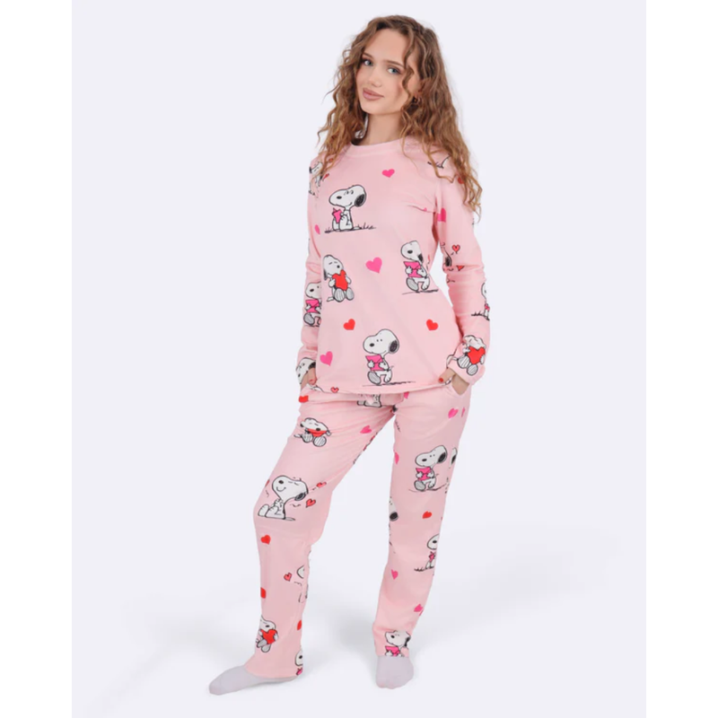 Snoopy Hearts Velvet-Pyjama (f&auml;llt klein aus)
