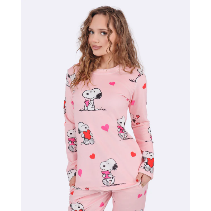 Snoopy Hearts Velvet-Pyjama (f&auml;llt klein aus)