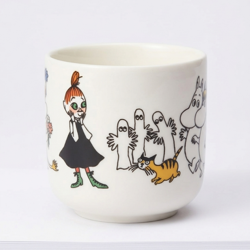 NEU, OHNE ETIKETT Mumin Kindergeschirr-Set, Gl&uuml;ckliche Familie (Becher 0,2 l und Teller 18 cm)